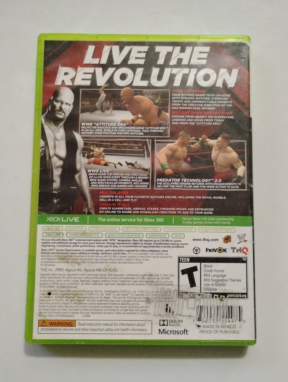 WWE '13 (Microsoft Xbox 360) - Authentic THQ Release (Disc & Case) - Picture 3 of 3
